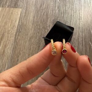 Gold and Pink Earrings